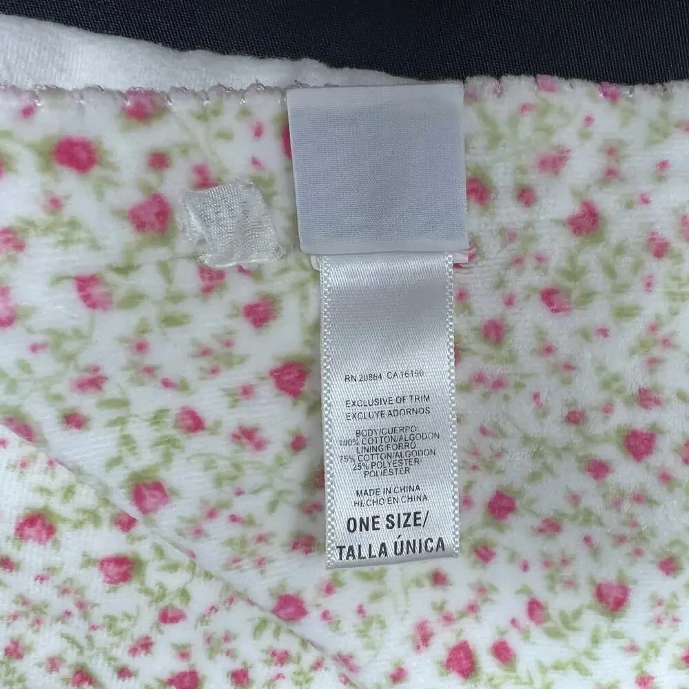 Little‎ Me Floral Blanket Reversible Velour Bow White Pink Receiving Lovey Throw